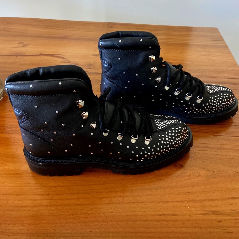 VALENTINO ROCKSTUD COMBAT BOOTS